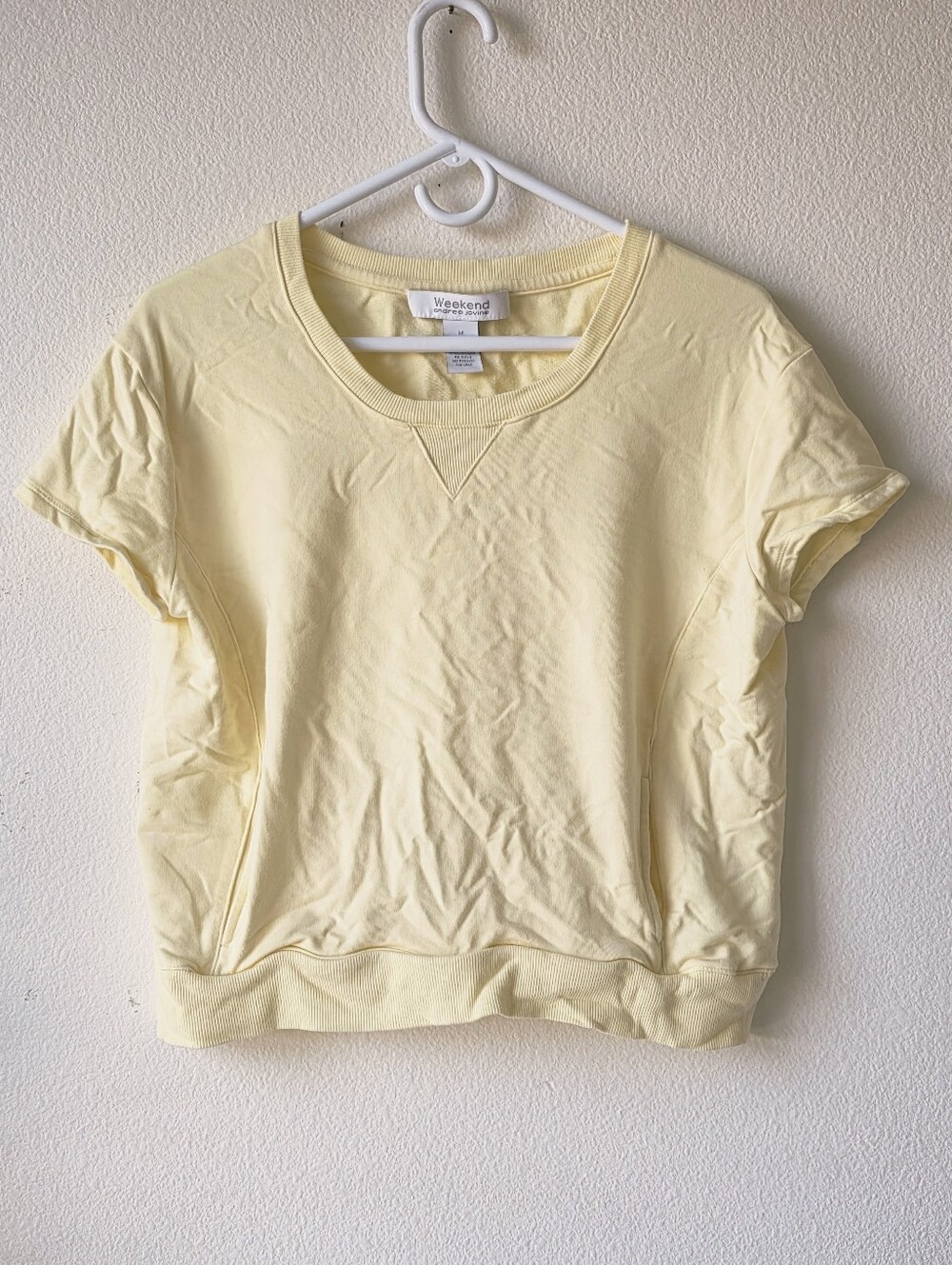 Weekend Andrea Jovine Yellow Short Sleeve Sweatshirt Top
